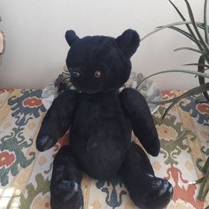 Vintage 1930's Articulated Black Mohair  Teddy Bear